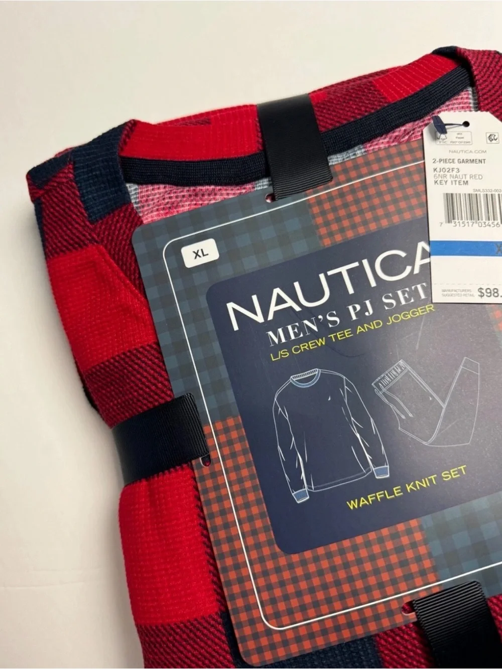 Nautica Men's PJ Set - Red & Navy Buffalo Check XL